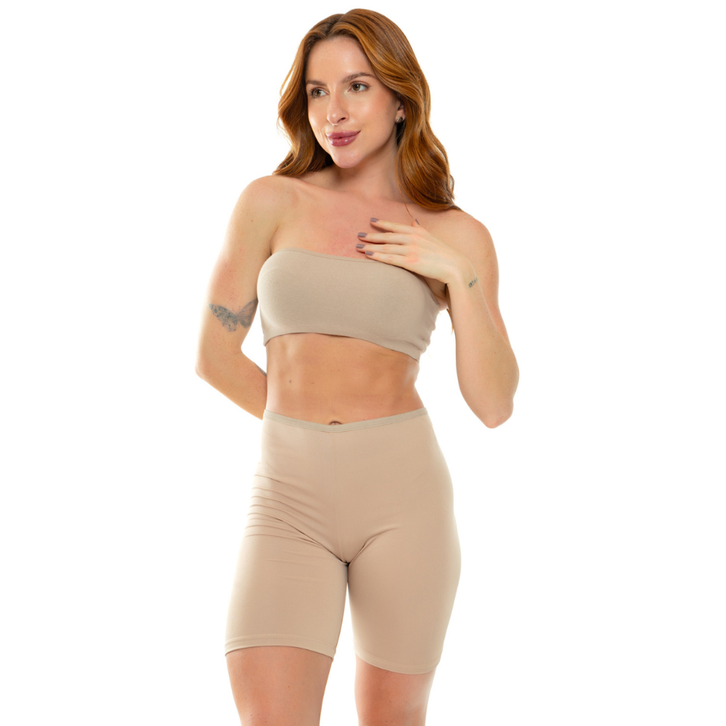 Conjunto Segunda Pele Compressão Top Faixa Short Anágua