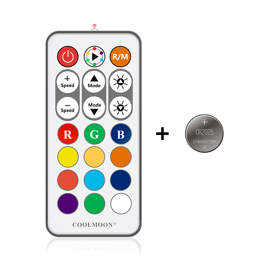 Controle Remoto Para Controladoras ARGB Coolmoon + Pilha - detalhe