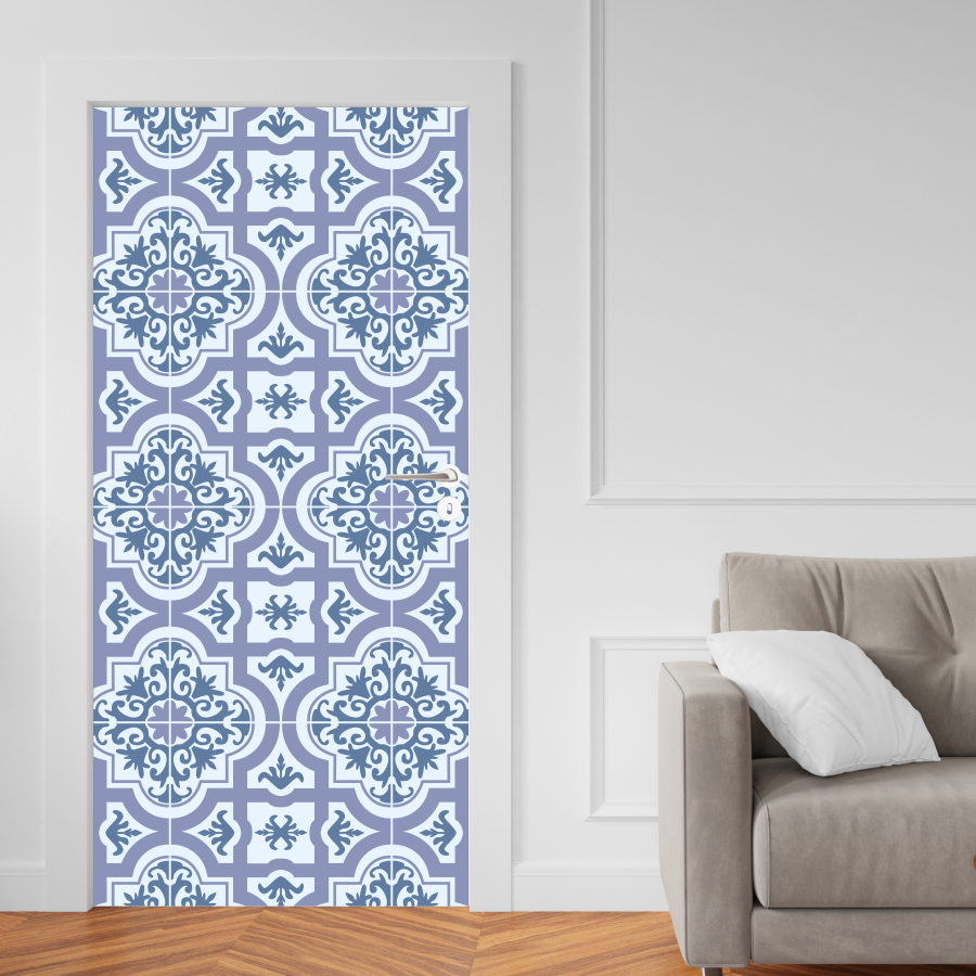 Adesivo para Portas de Madeira ou Vidro Papel de Parede Decoração - AZULEJO PORTUGUES