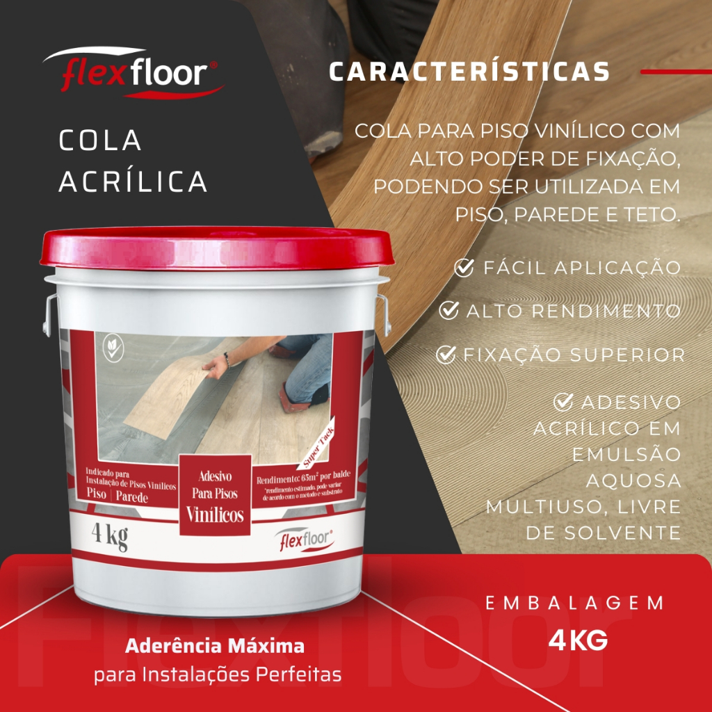 Adesivo Super Cola Para Piso Vinílico FlexFloor 4kg