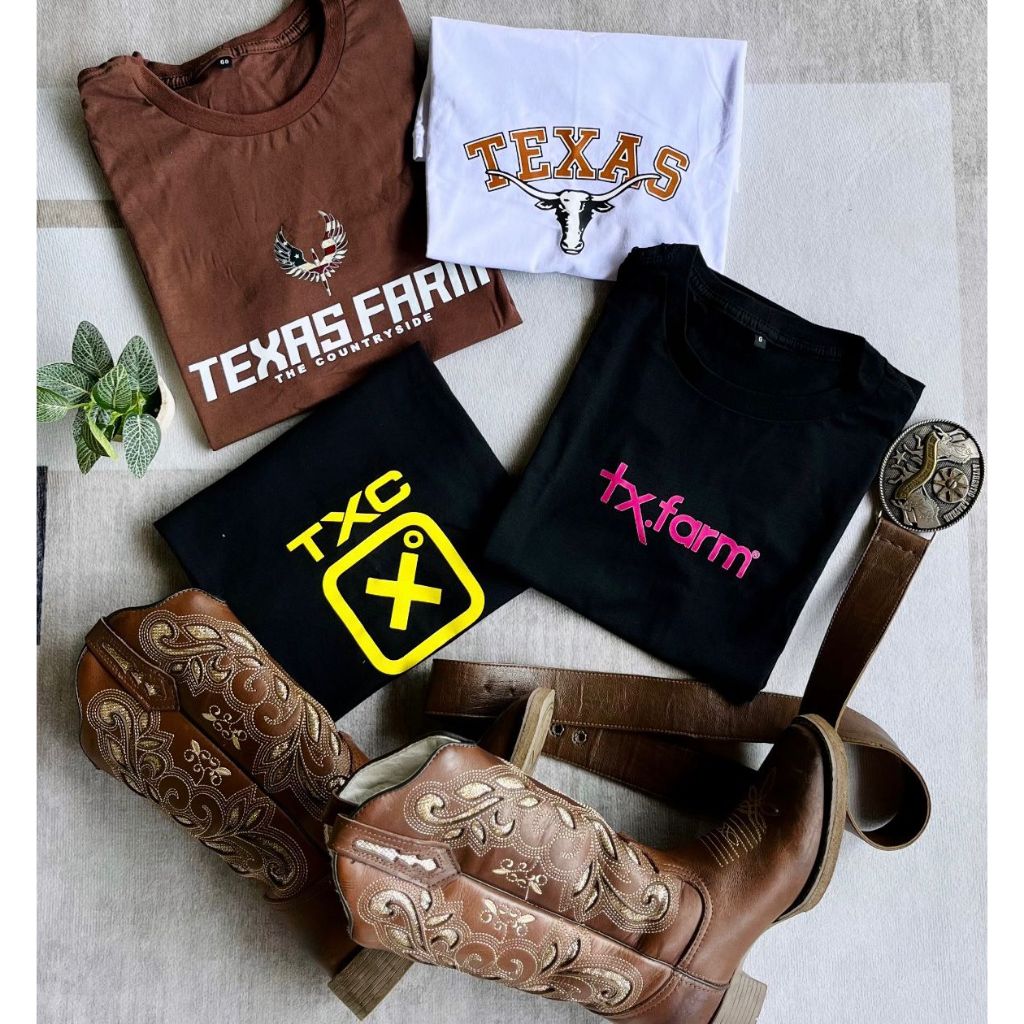 Kit de 4 Camisetas Femininas Modelo Country Texas Boiadeira Baby Look Algodão Tshirts Varios Modelos em Oferta na Shopee