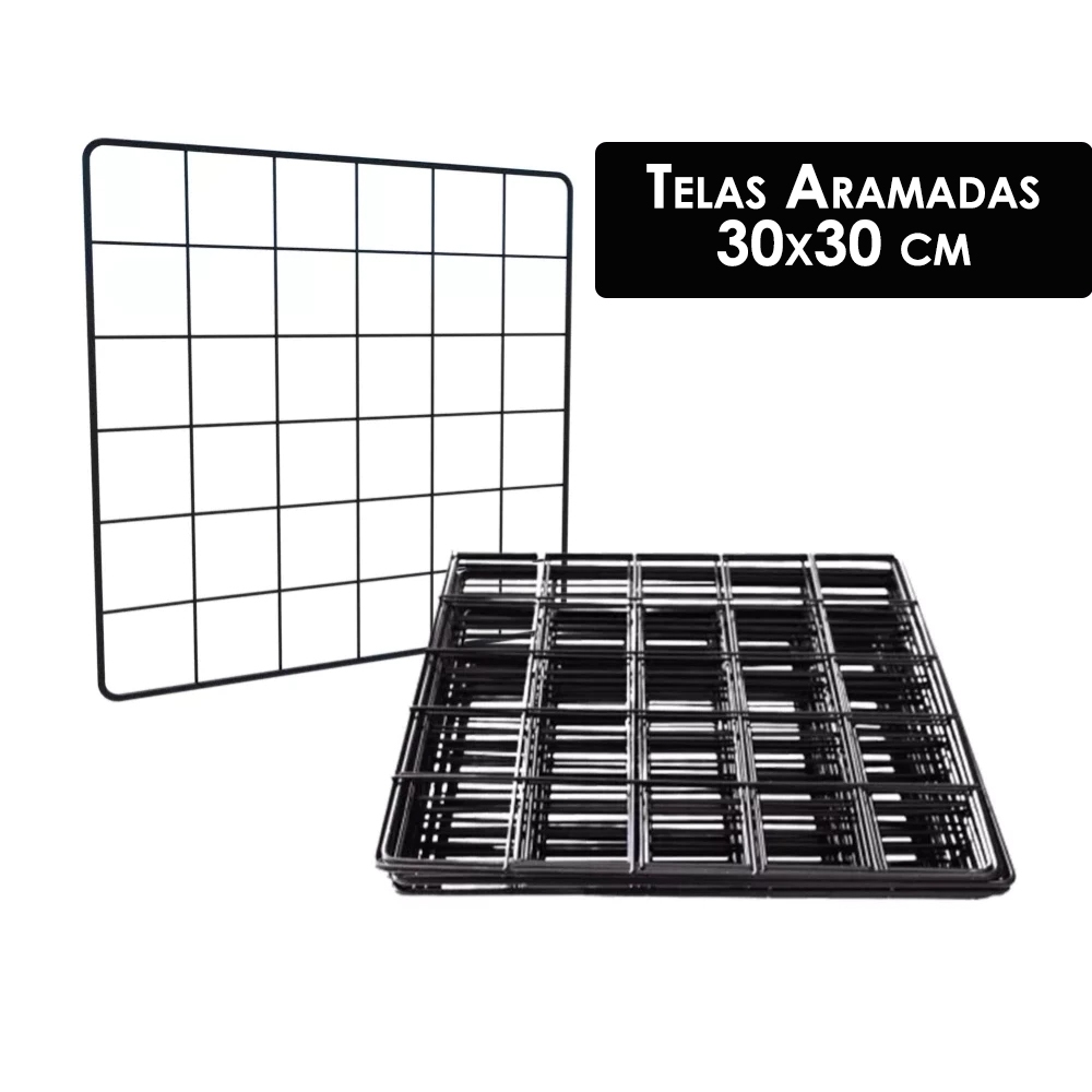 Kit Tela Aramada 30x30 Grade para Montar Cercado Pet Estante Balcão Memory Board Expositor em Oferta na Shopee