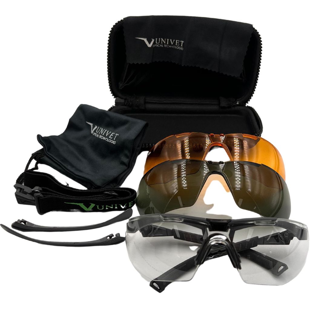 03 Armação Óculos Proteção Univet Italiano 5X1BK Antirisco Antiembaçante Milita Airsoft Paintball