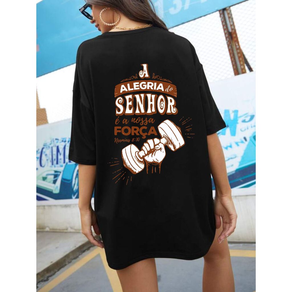Camiseta Ombro Caido Feminino Modelo Oversized Confortavel Estilosa Algodão Estilo Camiseta Academia
