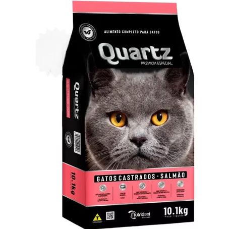 Ração Quartz Premium Para Gatos Castrados Sabor Salmão 10.1kg E Sabor de Frango 10,1Kg