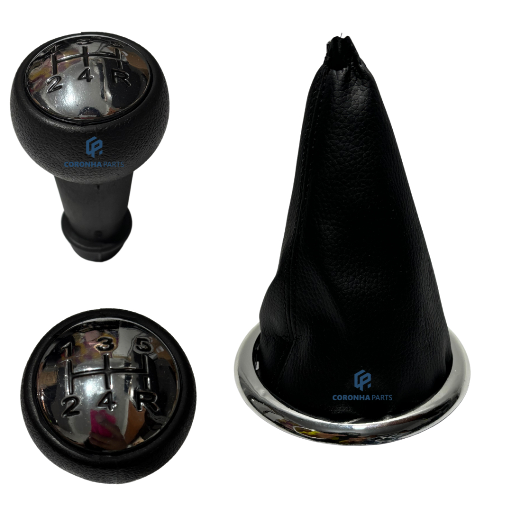 Kit Bola Manopla + Coifa Alavanca de Cambio C/ Aro Cromado Citroen C3 C4 Aircross Peugeot 307