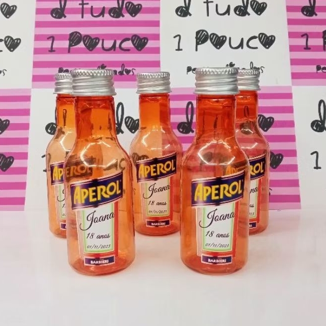 Mini garrafinhas personalizadas aperol lembrancinha plástico 50ml20/30/50un