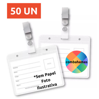 CRACHÁ, 7 x 10 CM, HORIZONTAL, TRANSPARENTE, COM PRESILHA, PLÁSTICO PP, BH-05, 50 UN em Oferta na Shopee