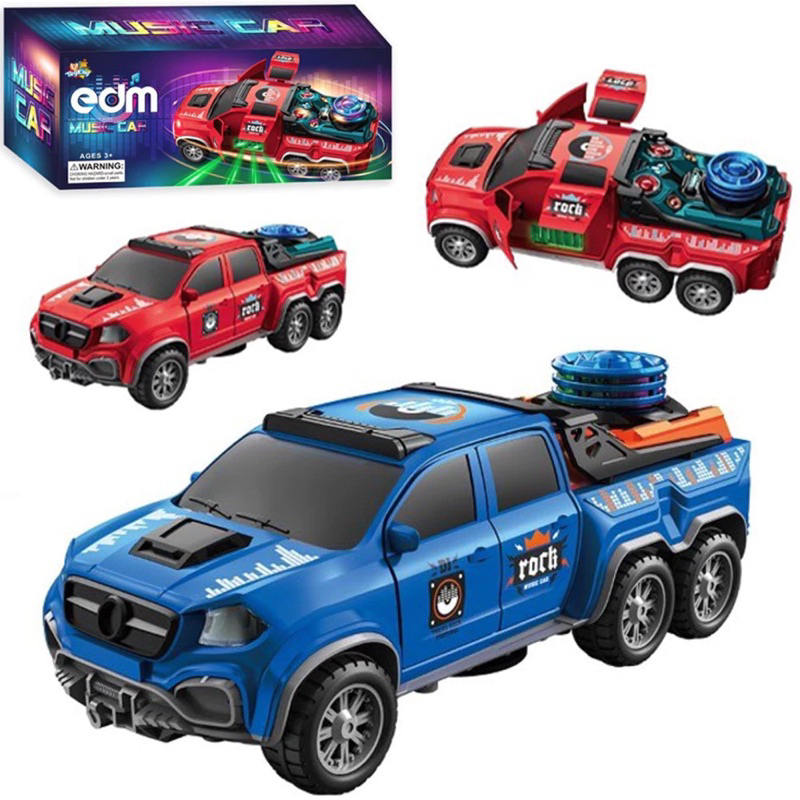 Carrinho de Som Caminhonete Hilux Paredão com Luzes 360º, Brinquedo Infantil, Som e Luz para Crianças, Veículo RC