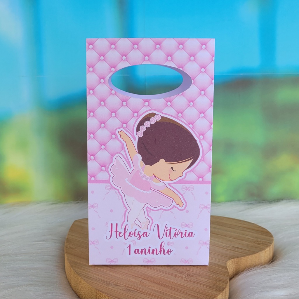 PEGUE E MONTE - Sacolinha Surpresa Personalizada BAILARINA - Lembrancinha para festa