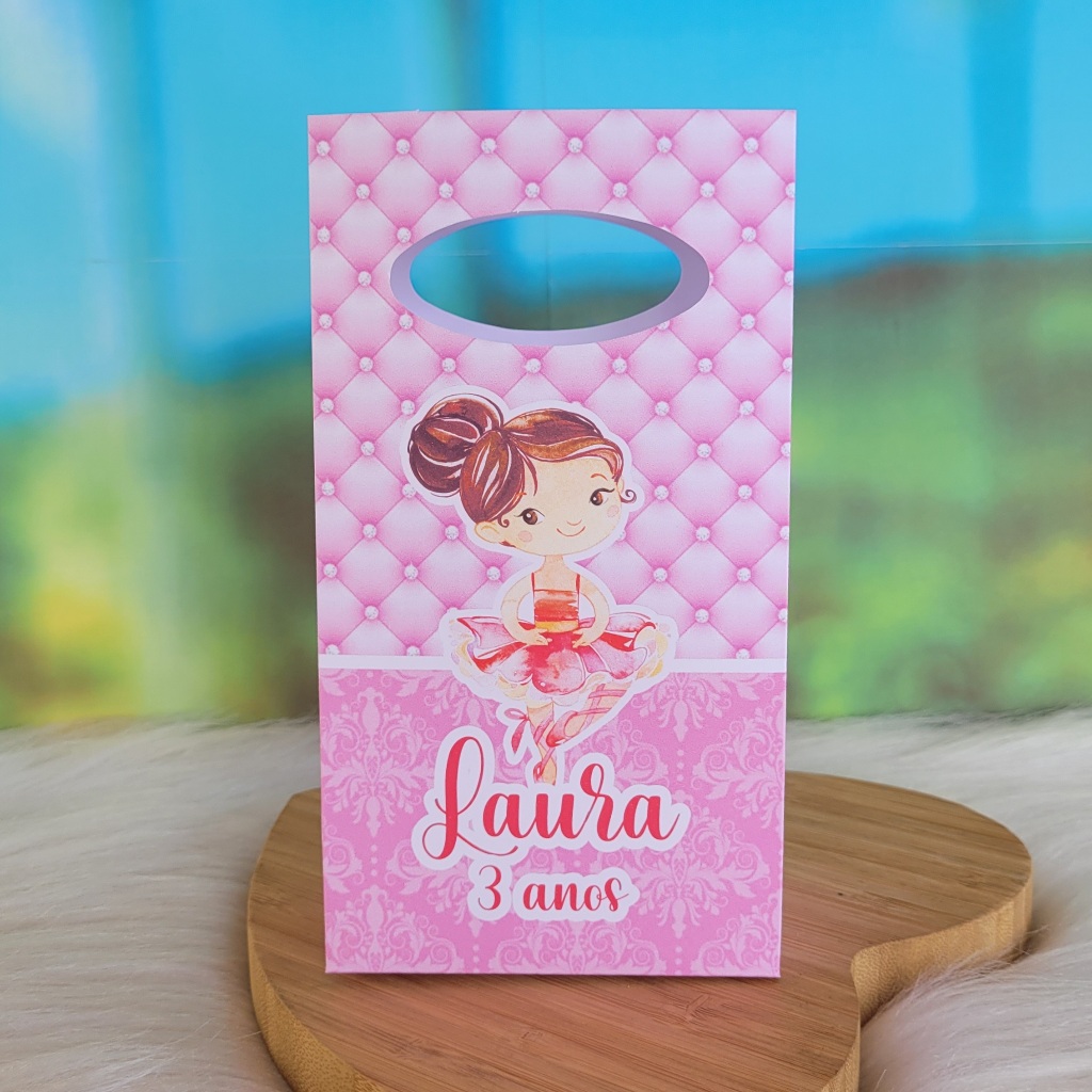 PEGUE E MONTE - Sacolinha Surpresa Personalizada BAILARINA - Lembrancinha para festa