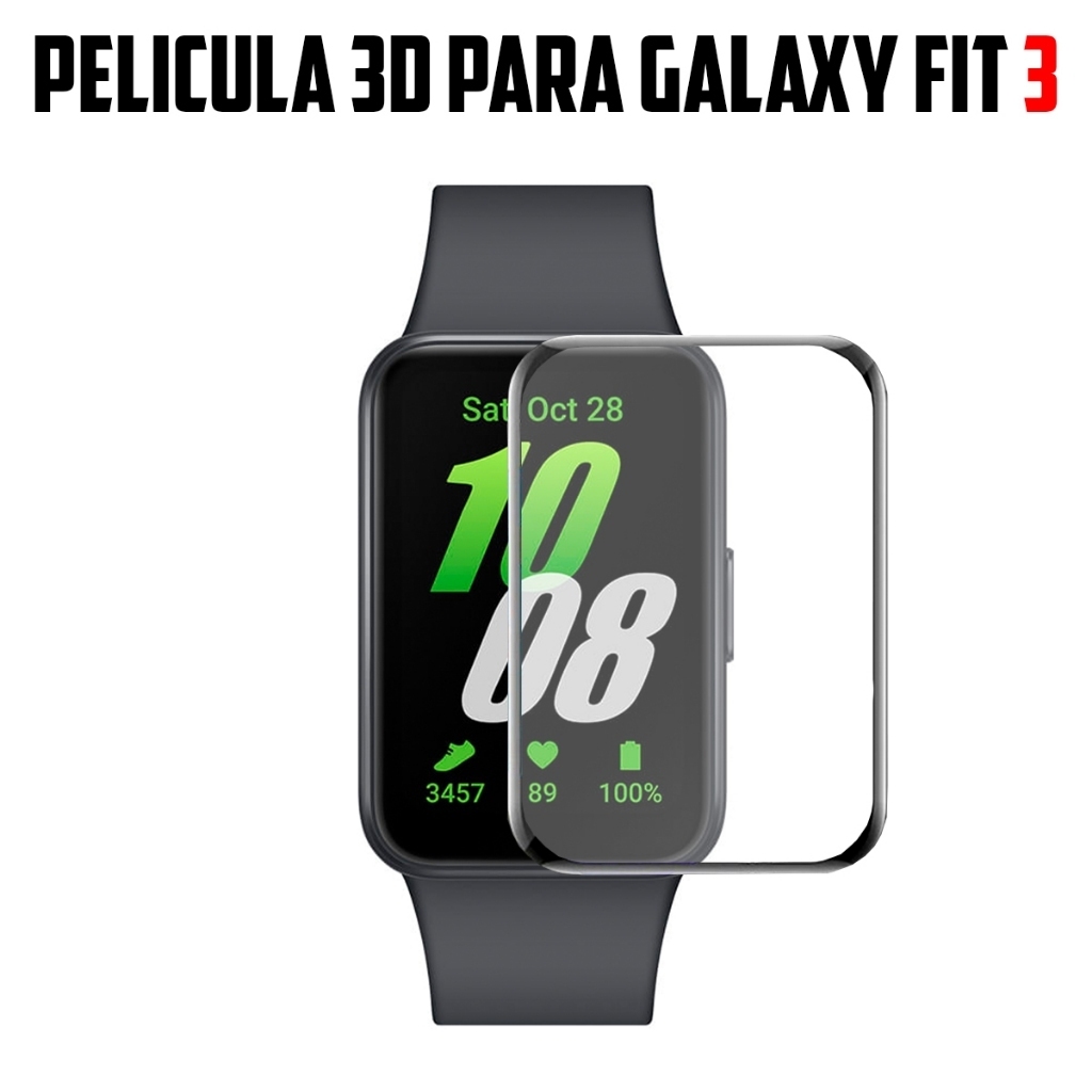 Película de 3D Compatível para Smartwatch Galaxy Fit 3 Sm-R390
