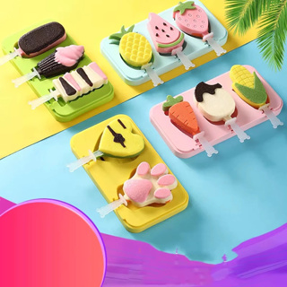 Molde de picolé de silicone com tampa e palito em Oferta na Shopee