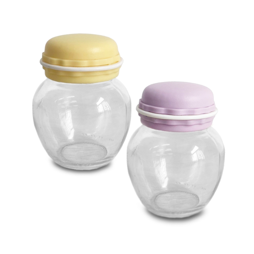 Pote De Vidro Com Tampa Macaron 210ml Coloridas