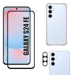 Kit Para Galaxy S24 FE 5G | Película de Vidro 3D - Capa Anti Shock - Película da Câmera 3D
