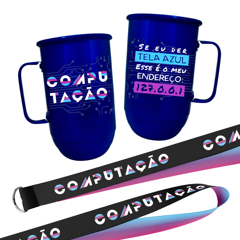 Caneca com Tirante de 850ml .CURSO  COMPUTAÇÃO.