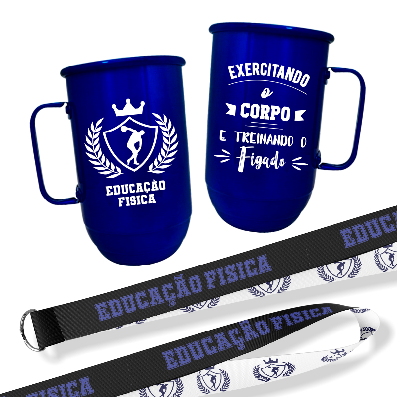 Caneca com Tirante de 850ml . CURSO EDUCAÇÃO FISICA.