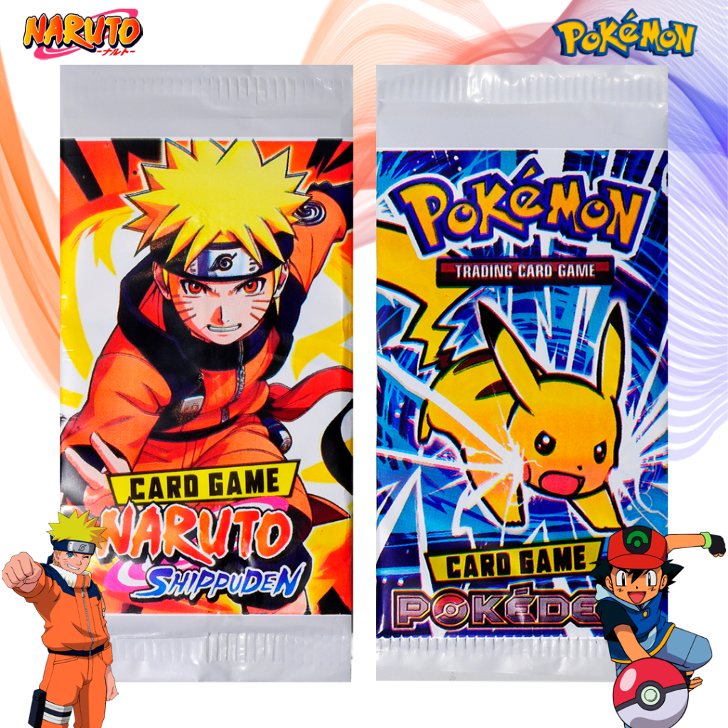 Cartinhas/cards 100 Pacotinhos (50 Pokemon) (50 Naruto)