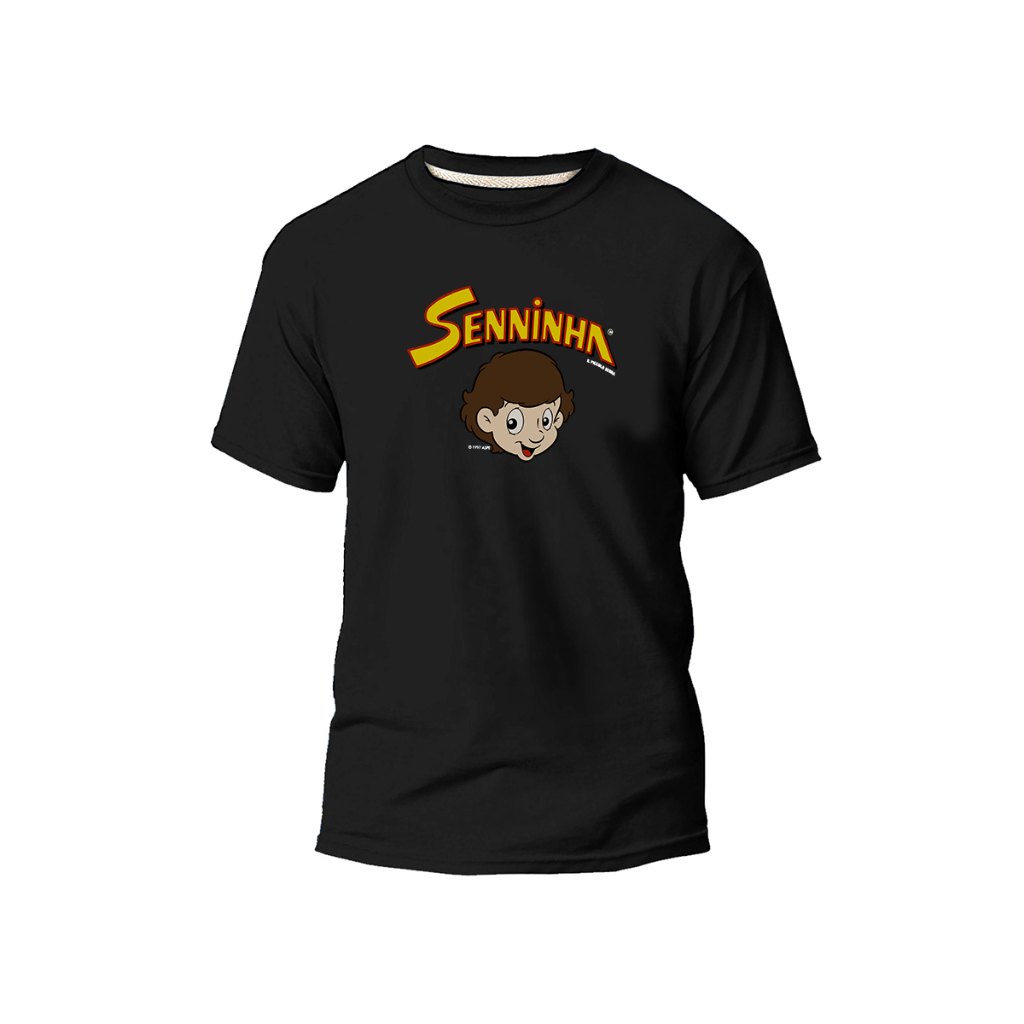 Camiseta básica masculina casual estampada Senninha Ayrton Senna