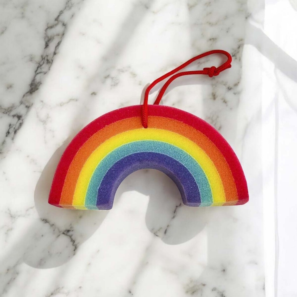 Esponja Para Banho de Arco-Íris Cores Vivas - Allmini