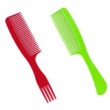 KIT 2 Pente Plástico Profissional com Dente Separador de Mecha