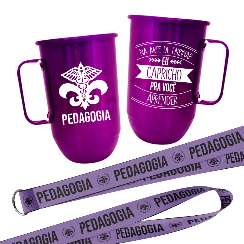 Caneca com Tirante de 850ml .CURSO  PEDAGOGIA.