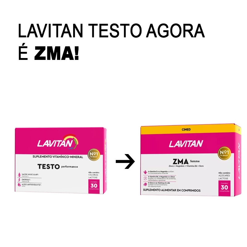 Lavitan Testo/ZMA Femme Performance 30 Comprimidos (Nova Embalagem) em Oferta na Shopee