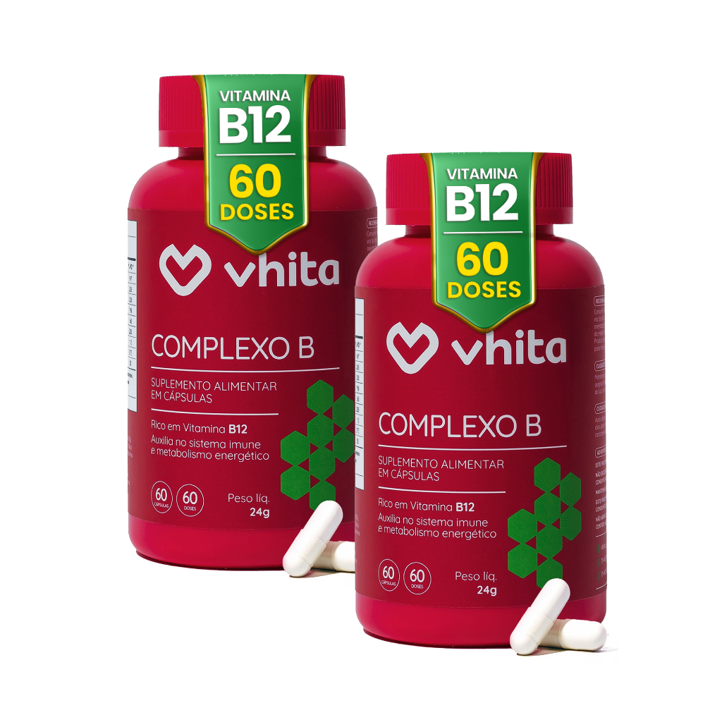 Vitamina B com Manganês Para Apoiar o Metabolismo - Complexo B Vhita 2 potes