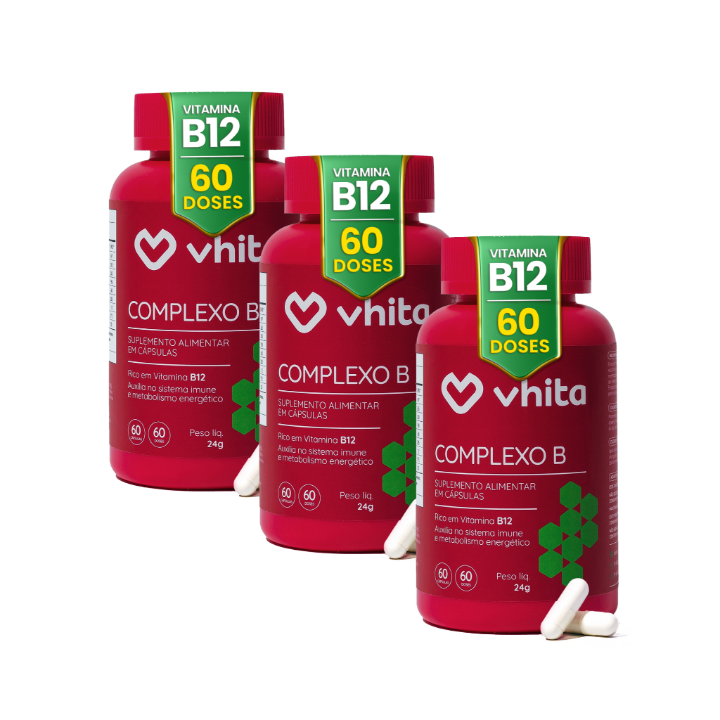 Vitamina B com Manganês Para Apoiar o Metabolismo - Complexo B Vhita 3 potes