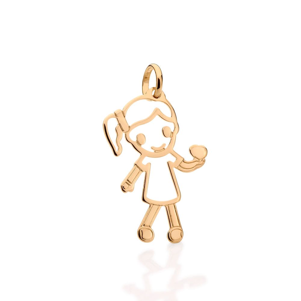 Pingente Rommanel Menina Vazada com Coração na Mão - 541304 em Oferta na Shopee