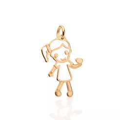 Pingente Rommanel Menina Vazada com Coração na Mão - 541304