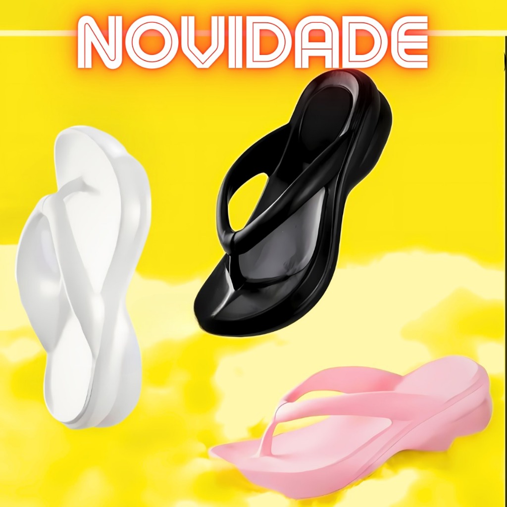 Chinelo Tamanco Feminino Plataforma  Alívio de Dores no Pé e Esporão, Várias Cores