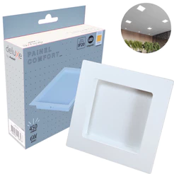 Painel Led Recuado 6w Quadrado 2700k Comfort Branco Quente 12cm 110V/220V Bivolt Branco Fosco Cód: 908020371 - Deluxe