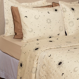 Cobre Leito Sol e Lua 3 Peças Queen King Solteiro Casal Matelado Estampado em Oferta na Shopee
