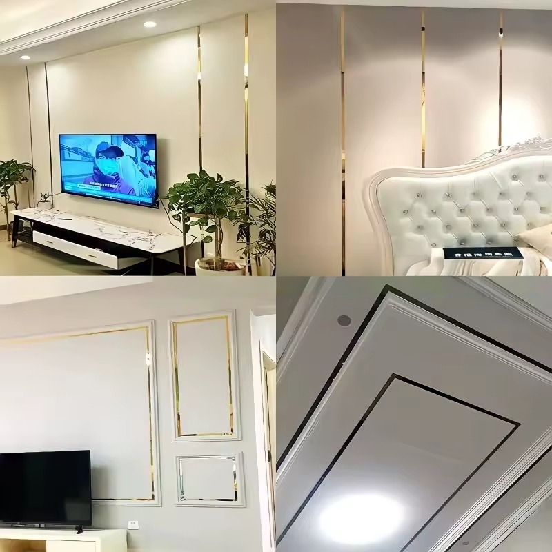 Kit 10 Adesivo de Ouro Metalizada Linhas Decorativas Planas Teto Sala em Oferta na Shopee