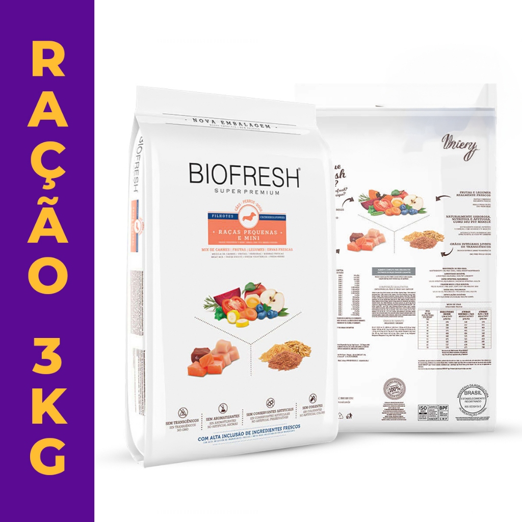 Ração Cães Biofresh Filhotes Raças Pequenas E Mini 3kg em Oferta na Shopee