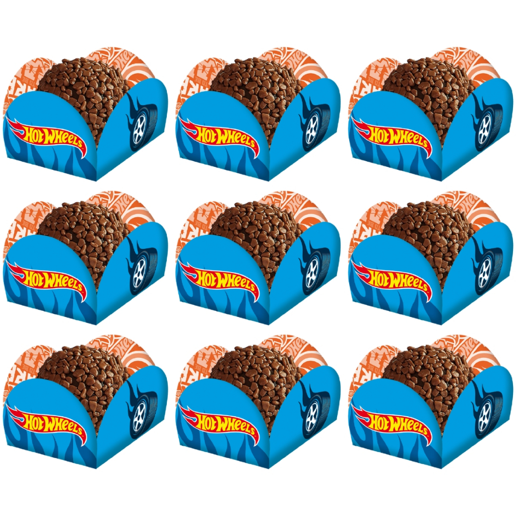 Porta Forminha Brigadeiro Doces Hot Wheels C/40 Unidades Festcolor em Oferta na Shopee