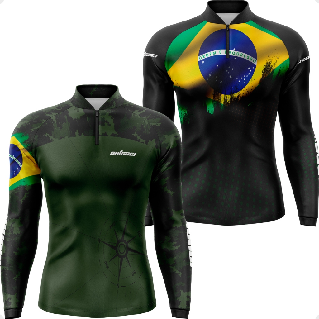 Kit Camisa Pesca 2 Un Proteção Uv50+ Anti-Mosquito Tecido Térmico Fresco Confortável