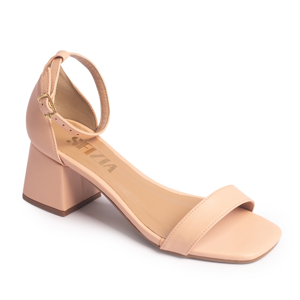 Sandália Feminina Sfizia Gisele Salto Bloco Médio Confortável Casual Elegante em Oferta na Shopee