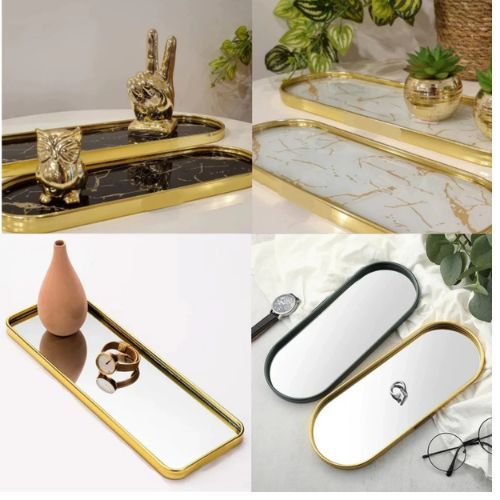Bandeja Espelhada Decorativa Multiuso em Oferta na Shopee