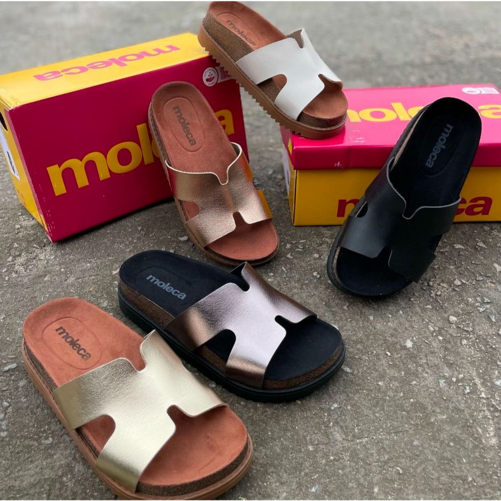 Sandália Tamanco Feminina Moleca Slide Flatform Moda Verão Conforto ORIGINAL - 5500.100 em Oferta na Shopee