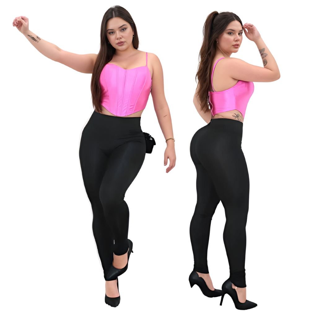 Kit 2 Calças Legging Suplex Tecido Grosso Costura Reforçada Zero Transparência Trabalho Academia