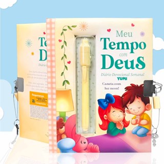 Livro : Meu Tempo Com Deus | Diário Devocional Semanal Com Caneta Com Lanterna E Cadeado - Meninas em Oferta na Shopee