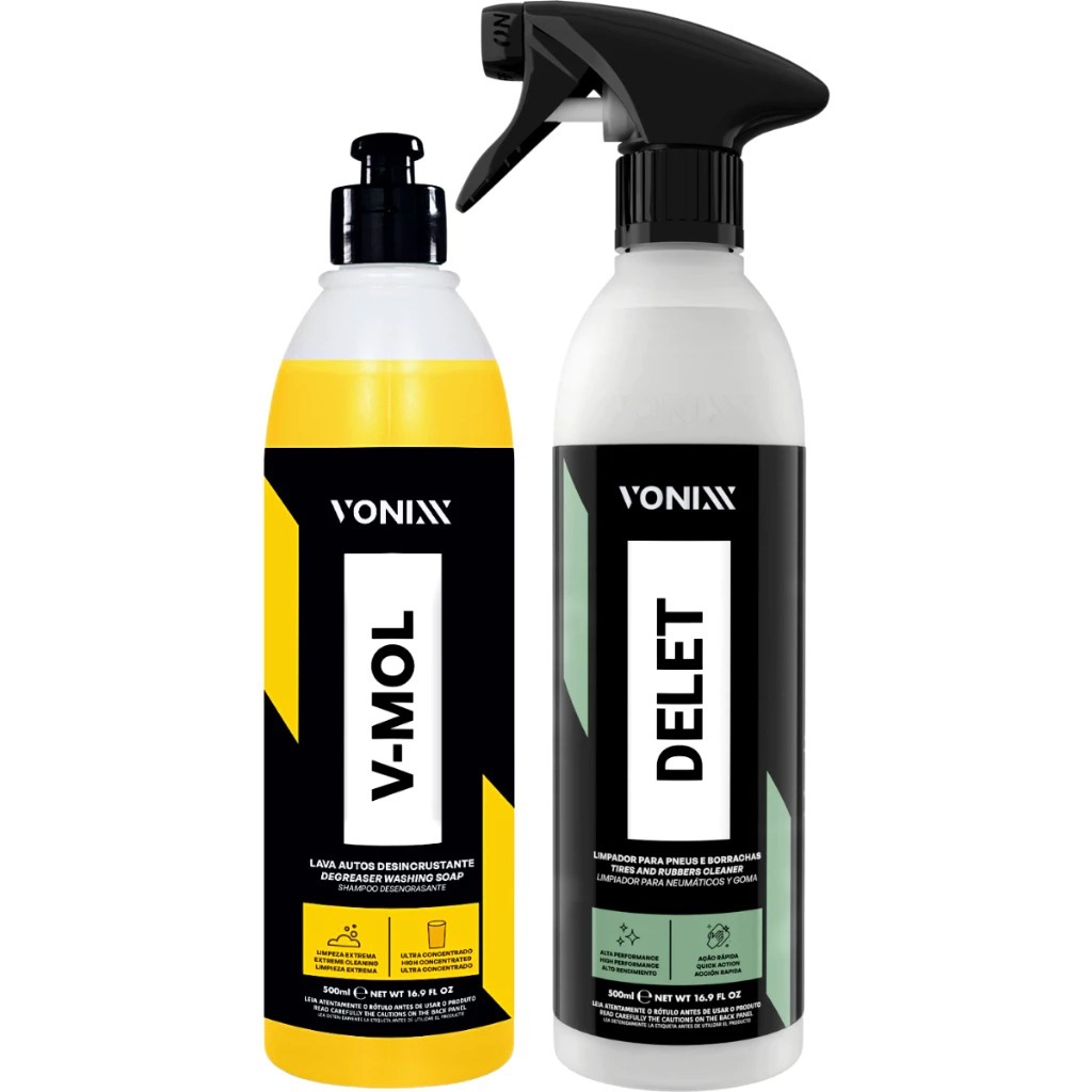 Shampoo Automotivo V-Mol Delet Limpa Pneu Borracha 500ml Vonixx