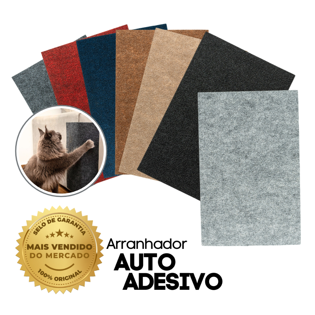 Arranhador Adesivo em Carpete para Gato Protetor para Sofa e Cama Box - Parede e Escalar Premium em Oferta na Shopee