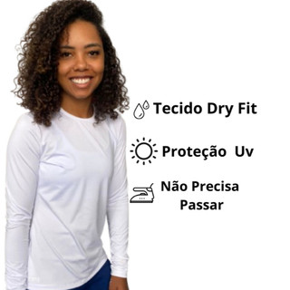 Camisa proteção solar feminina Manga Longa uv - segunda pele. proteção uv fator UV50+
