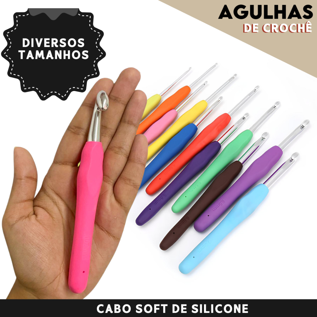 Agulha  Soft Para  Crochê Com Cabos Emborrachados - NL