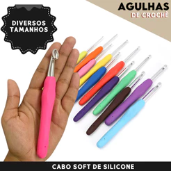 Agulha Soft Para Crochê Com Cabos Emborrachados - NL