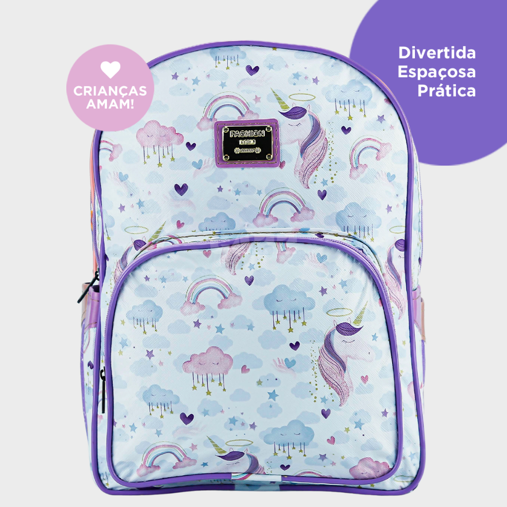 Mochila Maternidade Menina Bolsa Infantil Unicornio Escola Passeio Creche Colorida Animais