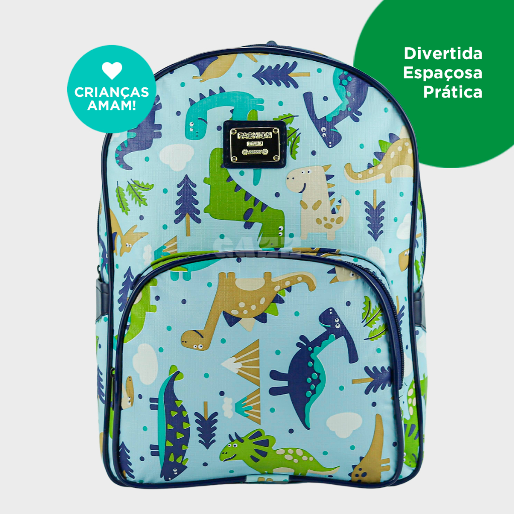 Mochila Maternidade Dinossauro Para Passeio Escola Creche Menina ou Menino